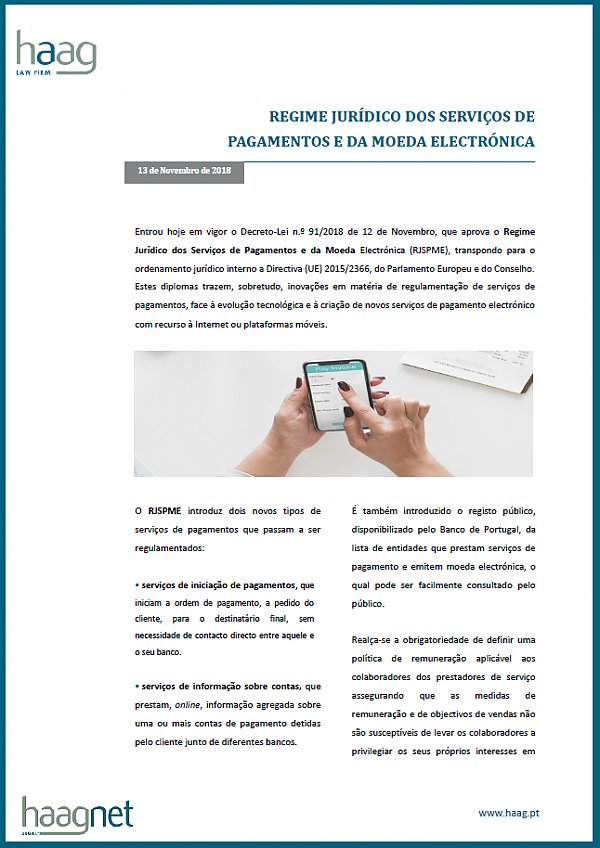 Regime Jurídico dos Serviços de Pagamentos e da Moeda Electrónica